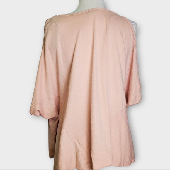 NWT AllSaints Casual T-Shirt Dusk Pink Cold Shoulder Size Medium - Picture 3 of 9